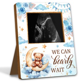 ALodr Bear Baby Shower Decorations, Baby Shower Sign Picture Frame, Cute Bear Decor Gender Reveal, Pregnancy Milestone Keepsake, Pregnancy Announcement Sonogram Photo Frames