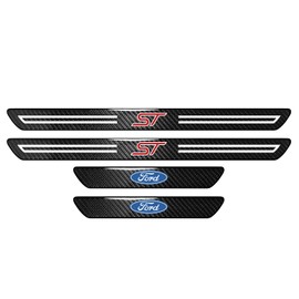 iPick Image for Ford ST Real Carbon Fiber 4 Pcs Universal Door Sill Step Protector Guard Decal Plates Guard