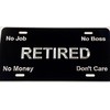 Engraved Retired Car Tag Diamond Etched Vanity License Plate Retirement