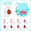 Pandahall 80Pcs Glass Pearl Connector Charms 13mm Pastel Pink Red
