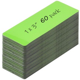 Realth Magnetic Dry Erase Labels | 60 Pcs 2.5CM x 7.6CM Green | Reusable Erasable Write | for Classroom Home Office Whiteboard Refrigerator Crafts Name Tags (RML1360G)