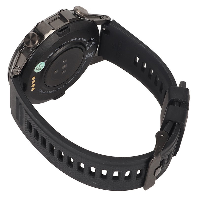 Black Outdoor Smartwatch with Speaker Waterproof Dustproof LCD Bluetooth Intelligent