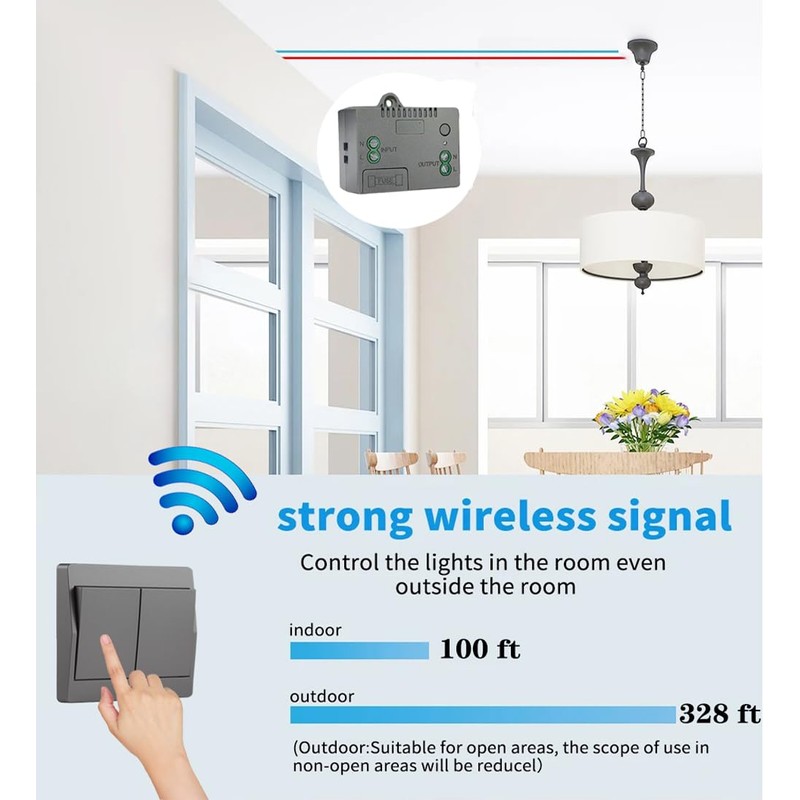 GLOBELEC Self-Powered Wireless Light Switch (No Battery),Remote Control with 328ft
