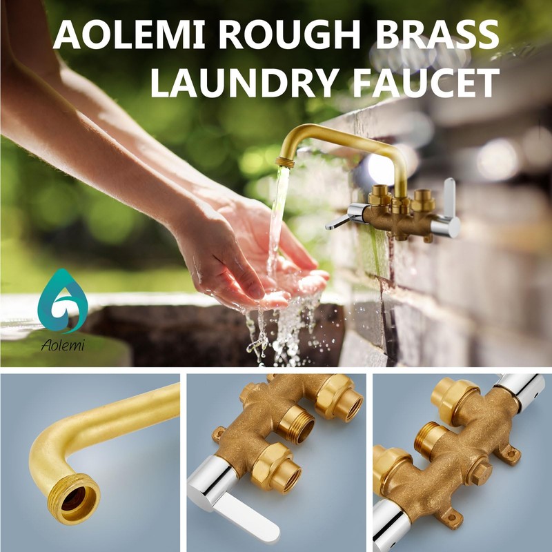 Aolemi Laundry Utility Sink Faucet Wall Mounted Laundry Tub Faucet