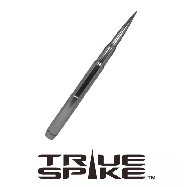 TRUE SPIKE 3PC 12" LONG FAT BULLET SPIKED ANTENNA SILVER