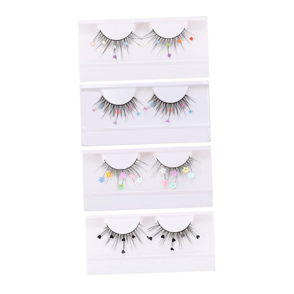 Gatuida 4Pairs Sequins False Eyelashes Set Lashes with Butterflies and