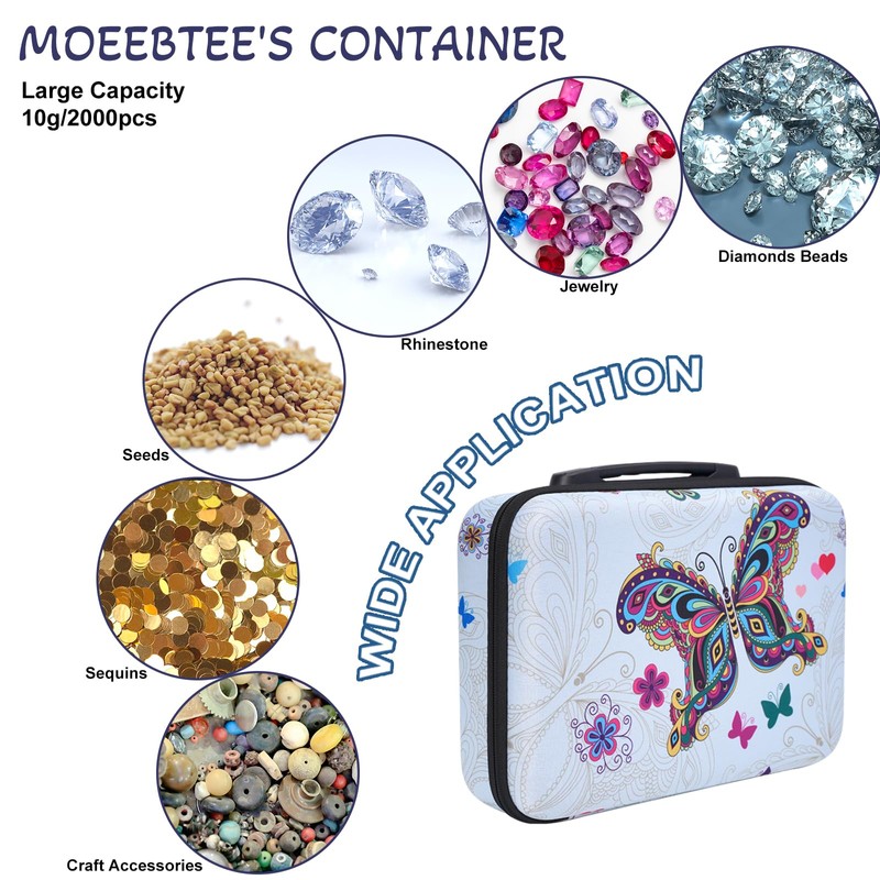 MoeeBtee Diamond Painting Storage Containers, 60 Slots Diamond Painting Accessories