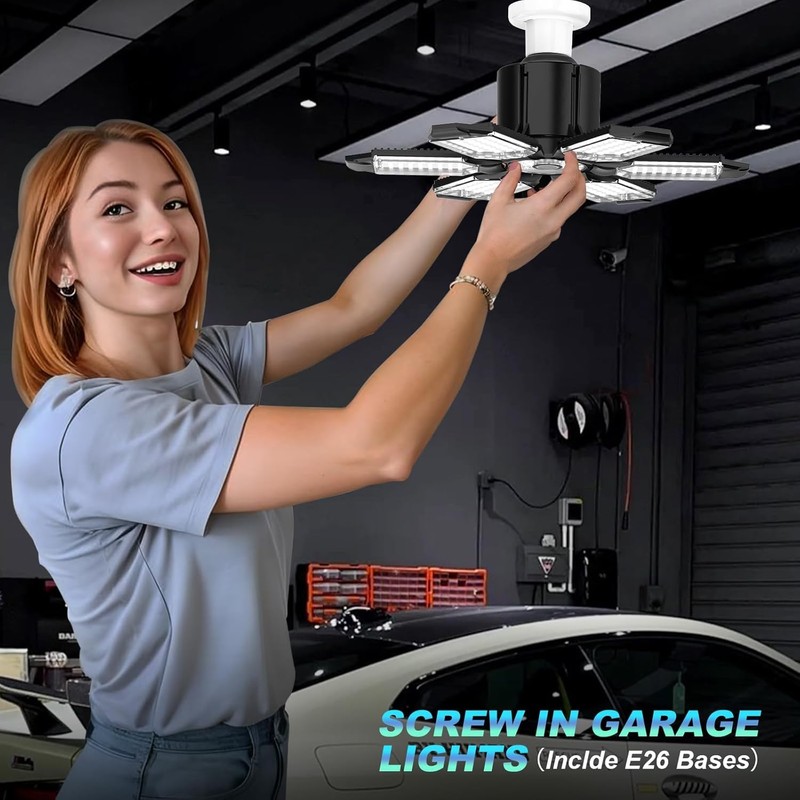 LUCORUSC Led Garage Lights 2 Pack 200W Super Bright Ceiling