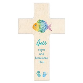 Children's Cross 'Gott see & beschütze Dich' 15 cm Natural Fritz Cox®