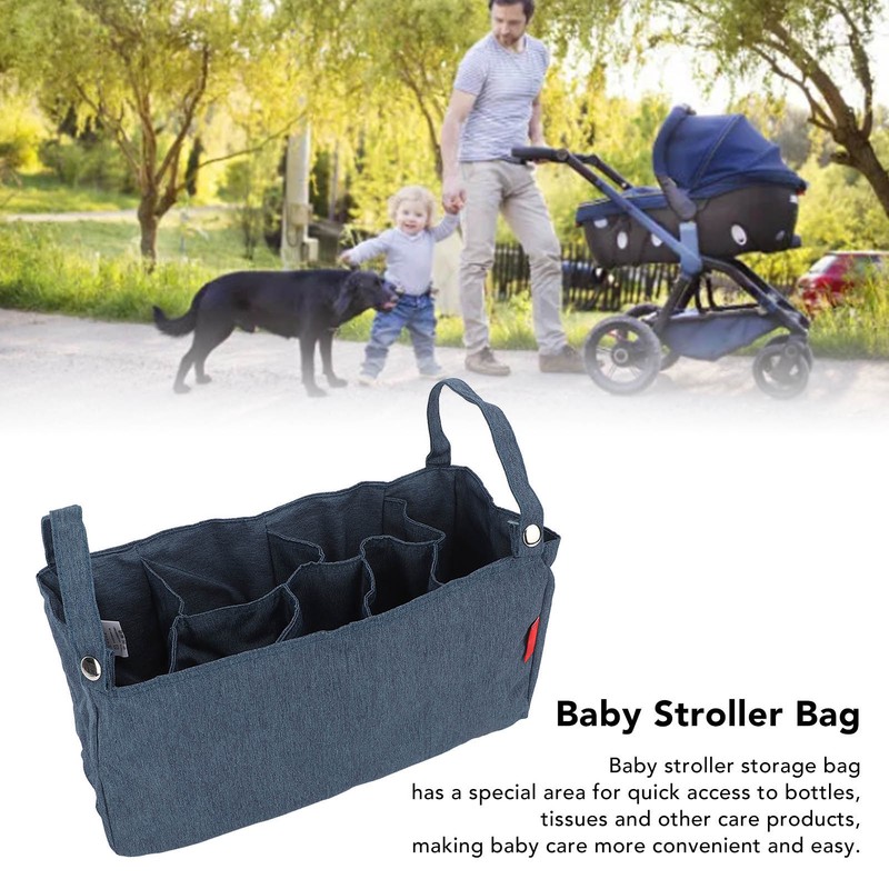 Baby Stroller Storage Bag Large Capacity Multi Compartments Baby Stroller