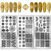 PH PandaHall 3pcs Bohemian Nail Stamping Plates Flower Nails Art