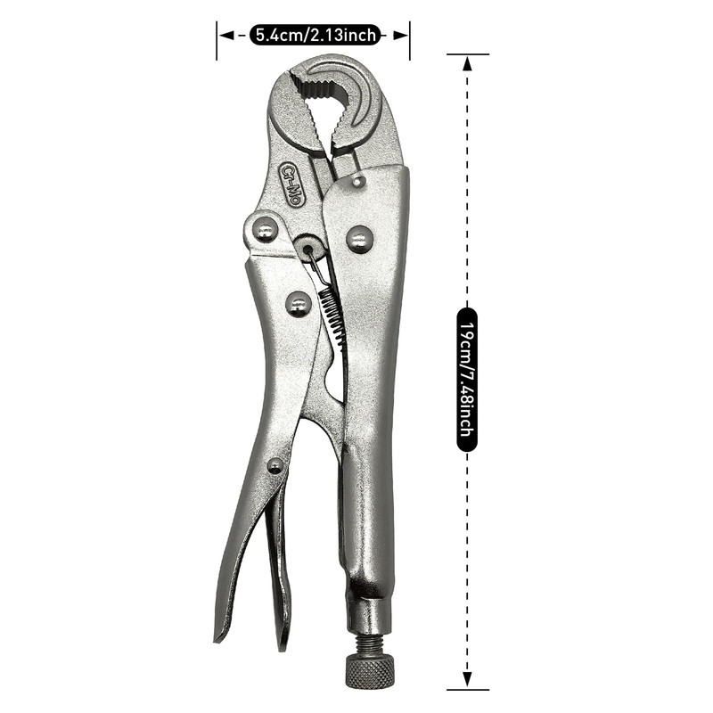 Locking Pliers with Wire Cutter, Cr-Mo Alloy Steel, 3-Side Locking