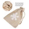 25Pcs Drawstring Bag Like Linen Snow Pattern Gift Bag Christmas