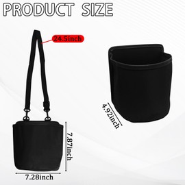 Tobenbone Car Seat Side Cup Holder, Car Large Cup Holder Adapter for Drink Water Bottle Baby Stuff, Multi-Functional Hanging Car Seat Side Storage Bag, Essential Road Trip Car Accessories (Black)