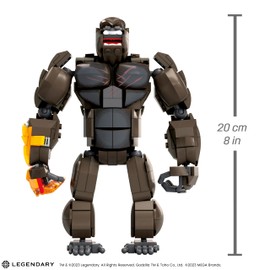 Mega Godzilla x Kong The New Empire Building Set Action Figure Kong with 541 Pieces and Accessories, 12 Inches Long, for Adult Collectors