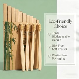 Paquete Cepillos Dientes Bambú Biodegradables Beige
