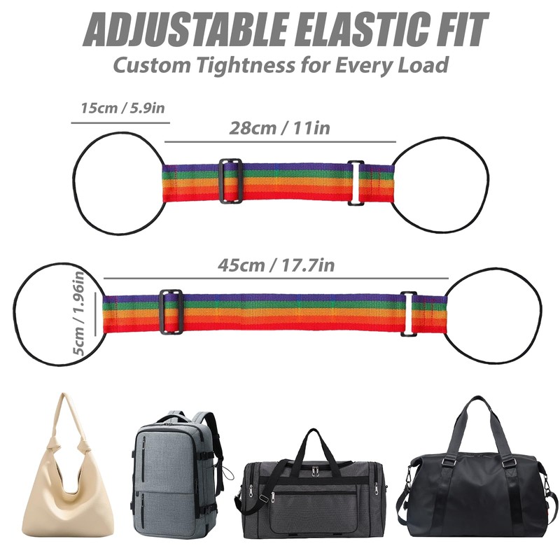 elook Luggage Straps, 2PCS Suitcase Straps, Adjustable Luggage Straps for