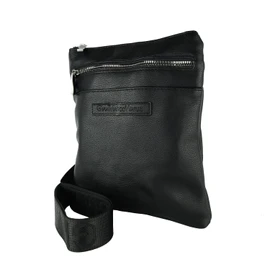 GianMarcoVenturi GIANMARCO VENTURI Men's Adjustable Shoulder Strap Faux Leather Multi-Pocket Bag, black