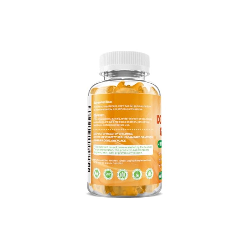 Vitamin C + D3 5000IU + Zinc Gummies for Adults,