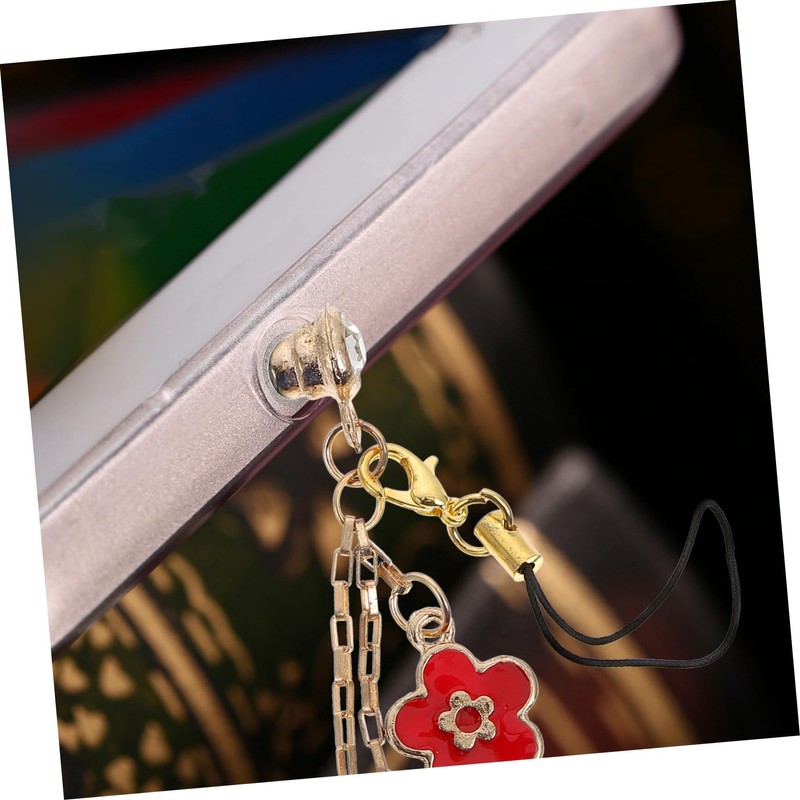 KOMBIUDA 2Pcs Adorable Flower Pendant Earphone Caps Jack Dust Plug