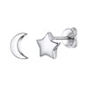 ChicSilver Women Moon Star Earrings Hypoallergenic 925 Sterling Silver Stud