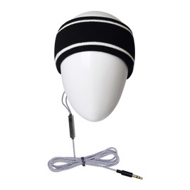 MMUSS Sleep Sport Headphones with Knit Wool Headband with Ultra Thin Stereo Speakers Control Button .Perfect for Sleeping,Running,Air Travel,Meditation and Relaxation (Black)