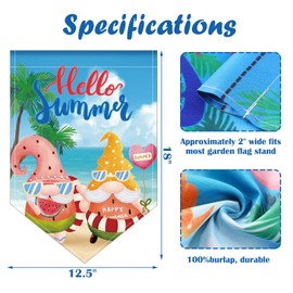 Tatuo 12 Pcs 4th of July Independence Day Garden Flags Seasonal Garden Flag Set Summer Garden Flags 12 x 18 Inch Gnome Seasonal Yard Flags Colorful Welcome Flags for Outside Lawn Holiday Decorations