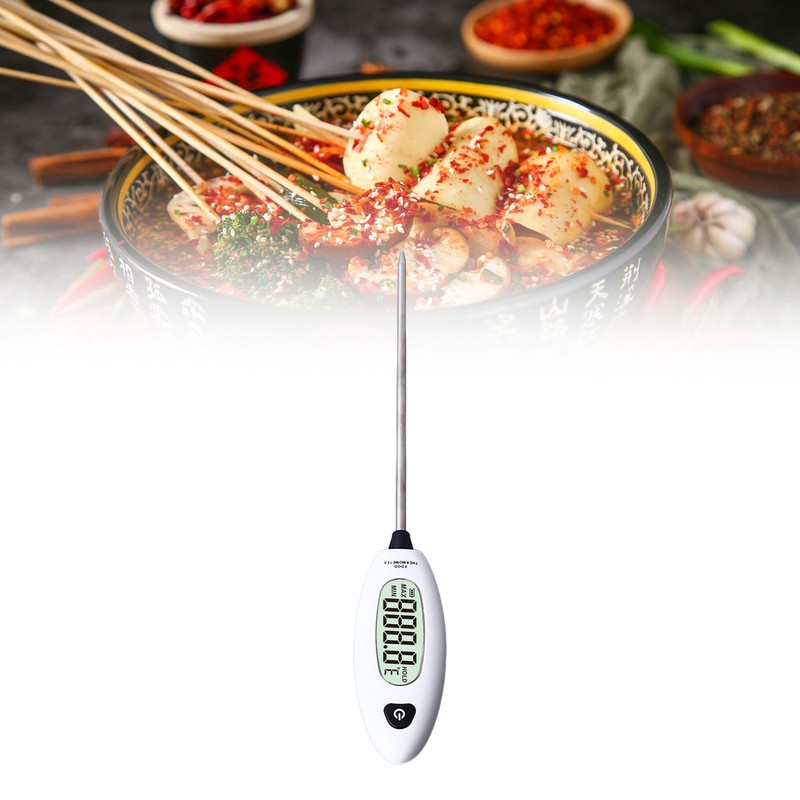 Food Thermometer Digital LCD Display Stainless Steel Probe for Home