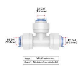 PAROAD 8 Pieces T-piece Connector Adapter Fitting Push-fit Connector, RO Water Filter Fitting for Fridge Hose/Freezer/Reverse Osmosis Water Filter/Water Pipe (1/4 Inch (6.35 mm)