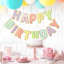 Macaron Happy Birthday Decorations | Happy Birthday Banner | Birthday Decorations for Women | Birthday Party Decorations | Happy Birthday Decorations | Birthday Supplies