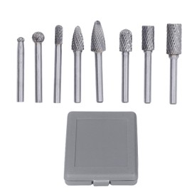 8Pcs Carbide Rotary File Bit Set 1/4in Electric Power Tool Good Finish Grinding Metal Drill Bits Kit