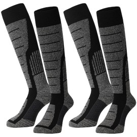 Easy S BLK Snowboarding Ski Socks, 2 Pairs Set, Soft Compression Socks, Men's, Women's,