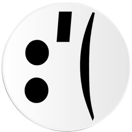Sad Crying Face Emoticon - 3 Pack Circle Stickers 3" x 3" - Emoji