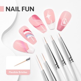GAOY 5 Pcs Nail Art Liner Brushes, Thin French Liner, Nail Design Tools for Nail Detail Painting, for Nail DIY