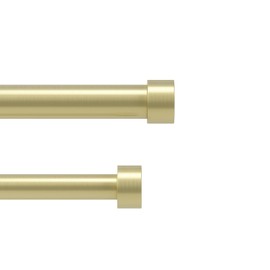 Umbra | Barra Doble para Cortinas Cappa, Dorado, Extensible 120-180 pulgadas