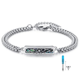 REDSUN Urn Bracelet 925 Sterling Silver Dragonfly/Butterfly/Rose/Compass/Viking Celtic Knot/Lotus Urn Bangles for Ashes Memorial Keepsake Cremation Cremation Jewellery for Men and Women, Sterling