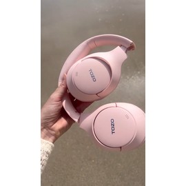 TOZO Over Ear Headphones Bluetooth 5.3 ENC ANC Noise Cancellation - Fresh Pink