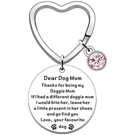 SDOFY Funny Dog Mum Gifts Dog Gifts for Women Christmas Birthday Gifts for Dog Mum Mothers Day Present Keychain