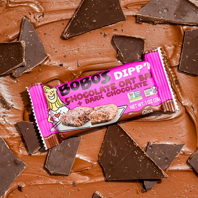 Bobo's Dipp’d Bars (30 ct Case) (Chocolate with Dark Chocolate)