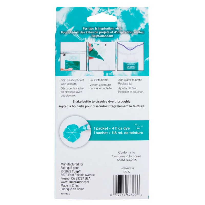 Tulip One-Step Tie-Dye Kit Dye Refill Packs, Teal