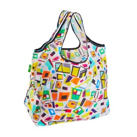 ECO CHIC Foldable Reusable Large Recycled Grocery Bags Lightweight Shopping Tote Bags with Storage Pouch (Cut Out)