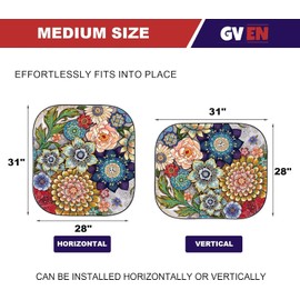 Gven Windshield Sun Shade for Car 2-Piece Foldable Sunshade for Front Windows, Blocks UV Rays, Automotive Interior Sun Protection Car Summer