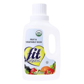 Fit Organic 32 Oz Soaker Produce Wash, Fruit and Vegetable Wash and Pesticide/Wax Remover