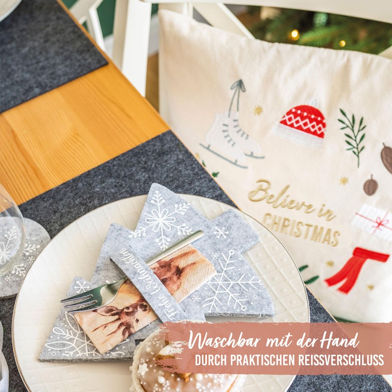 Papierdrachen Christmas Cushion Covers with the Saying Believe in Christmas