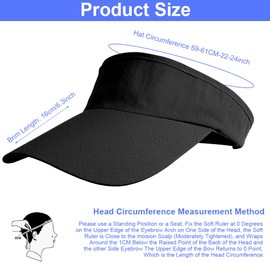 AOMIG Sport Sun Visor Hats for Women Men, Black Adjustable Empty Top Baseball Cap Golf Tennis Visors Running Casual Folding Cap Unisex Breathable Hat Twill Summer Sun Visor Cap for Outdoor