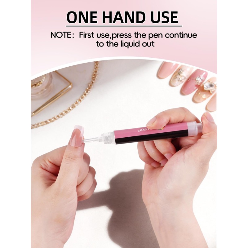 EBANKU 4 Pcs Nail Glue Remover Pen, Click&Remove Pen Design