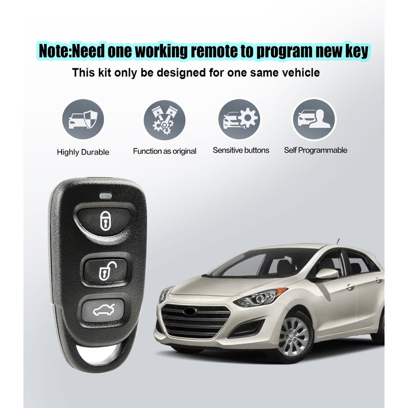 Remote2program 2PCS Simple Key Keyless Entry Remote Control Replacement for