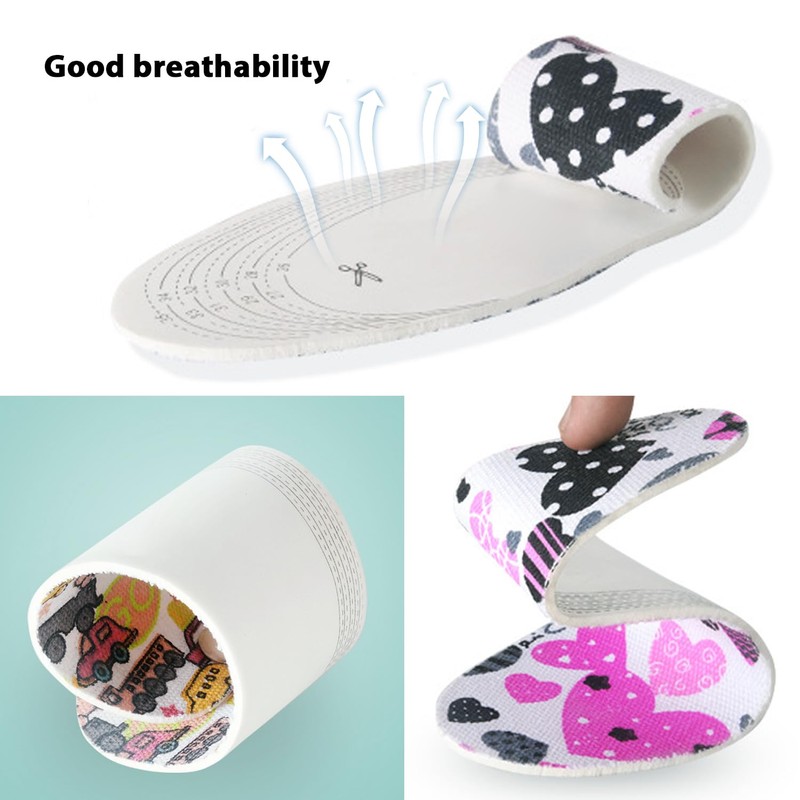 3 Pairs Kids Cartoon Print Foam Latex Sponge Replacement Insoles