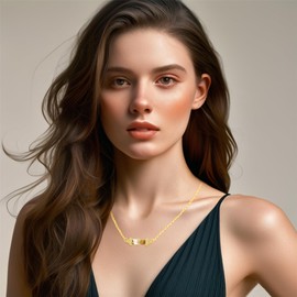 Vivaday Watermelon Quartz Crystal Fashion Necklace | Spiritual Sparkling CZ Chakra Healing Necklaces for Women | Hexagonal Natural Stone Bullet Pendant Jewelry- Gold Plated 18"+2" Chain YA4825