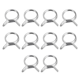 uxcell Double Wire Spring Hose Clamp, 20pcs 304 Stainless Steel 12mm Inner Dia Fit 12.7mm-13.4mm OD Hose Fuel Line Silicone Tube Spring Clips